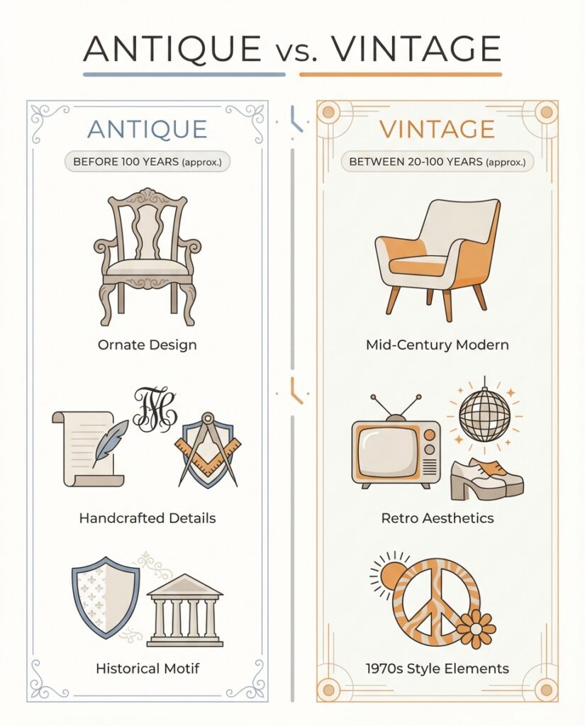 Was ist der Unterschied zwischen Antiquitäten und Vintage-Artikeln?